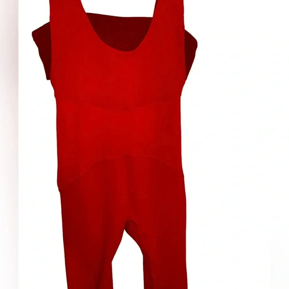 Free People Movement She’s A Maniac Jumpsuit in Red